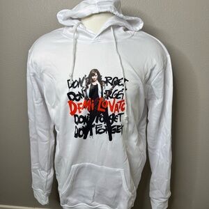 Demi Lovato “Don’t Forget” White Graphic Hoodie